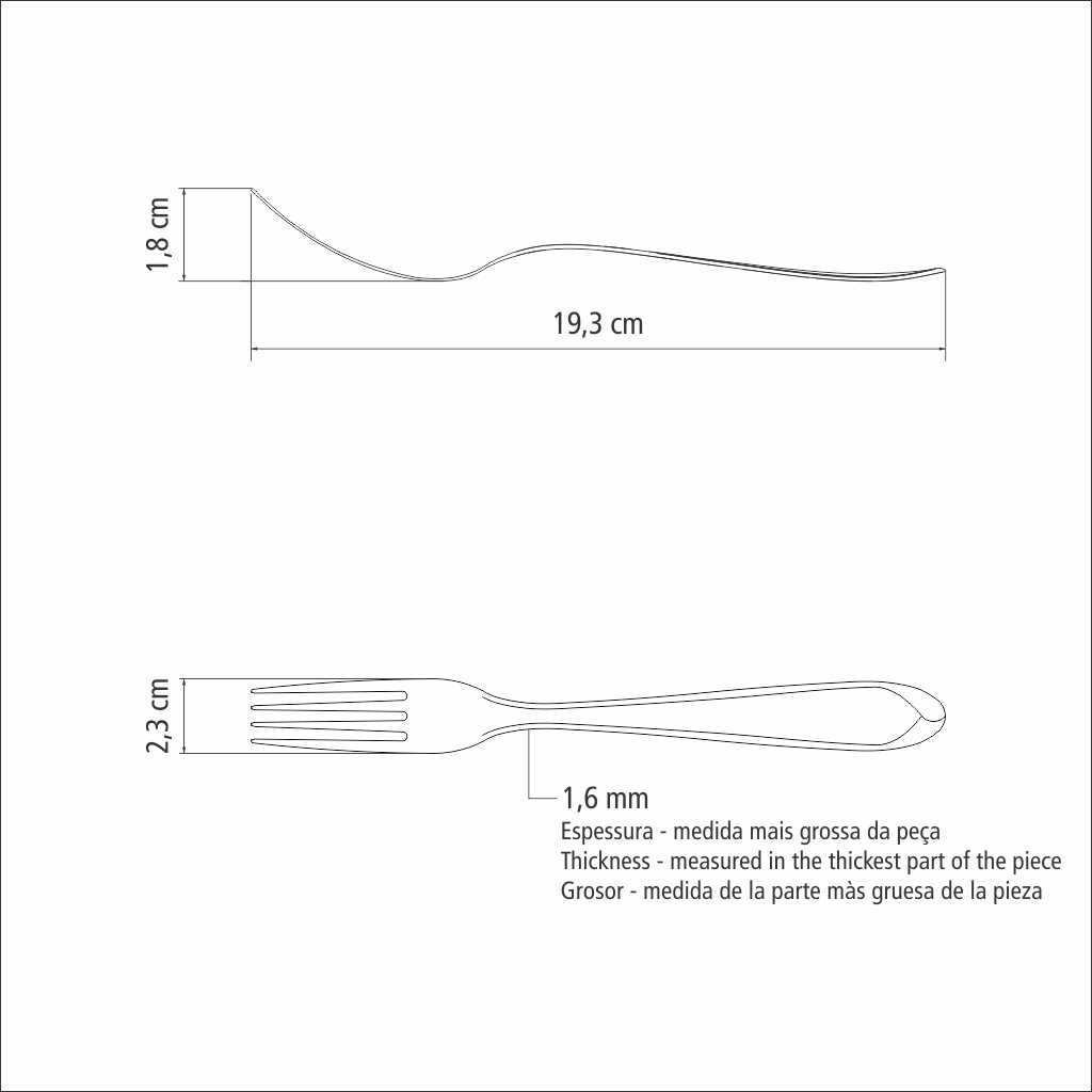 TENEDOR DE MESA TRAMONTINA 63906/020 LAGUNA 12PZS