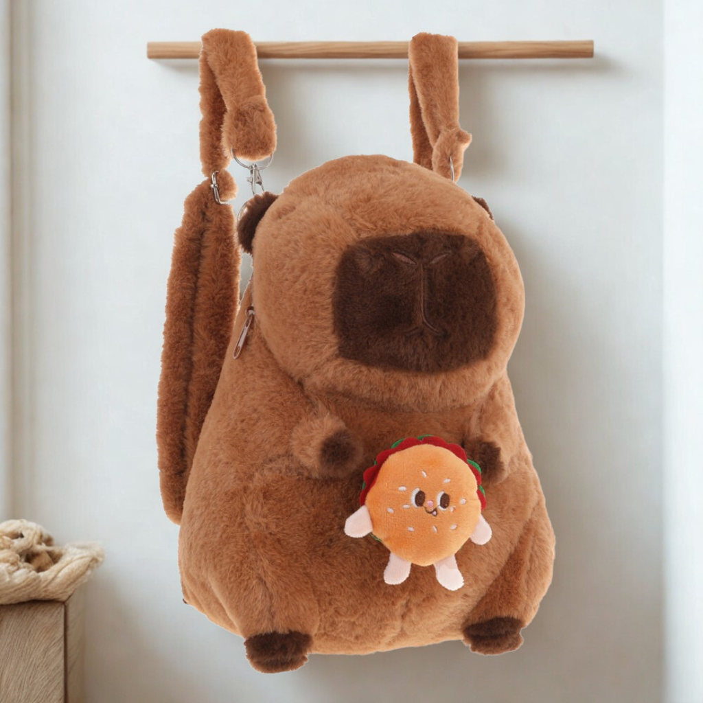 MOCHILA INFANTIL 53709 13" MARRON CON HAMBURGUESA