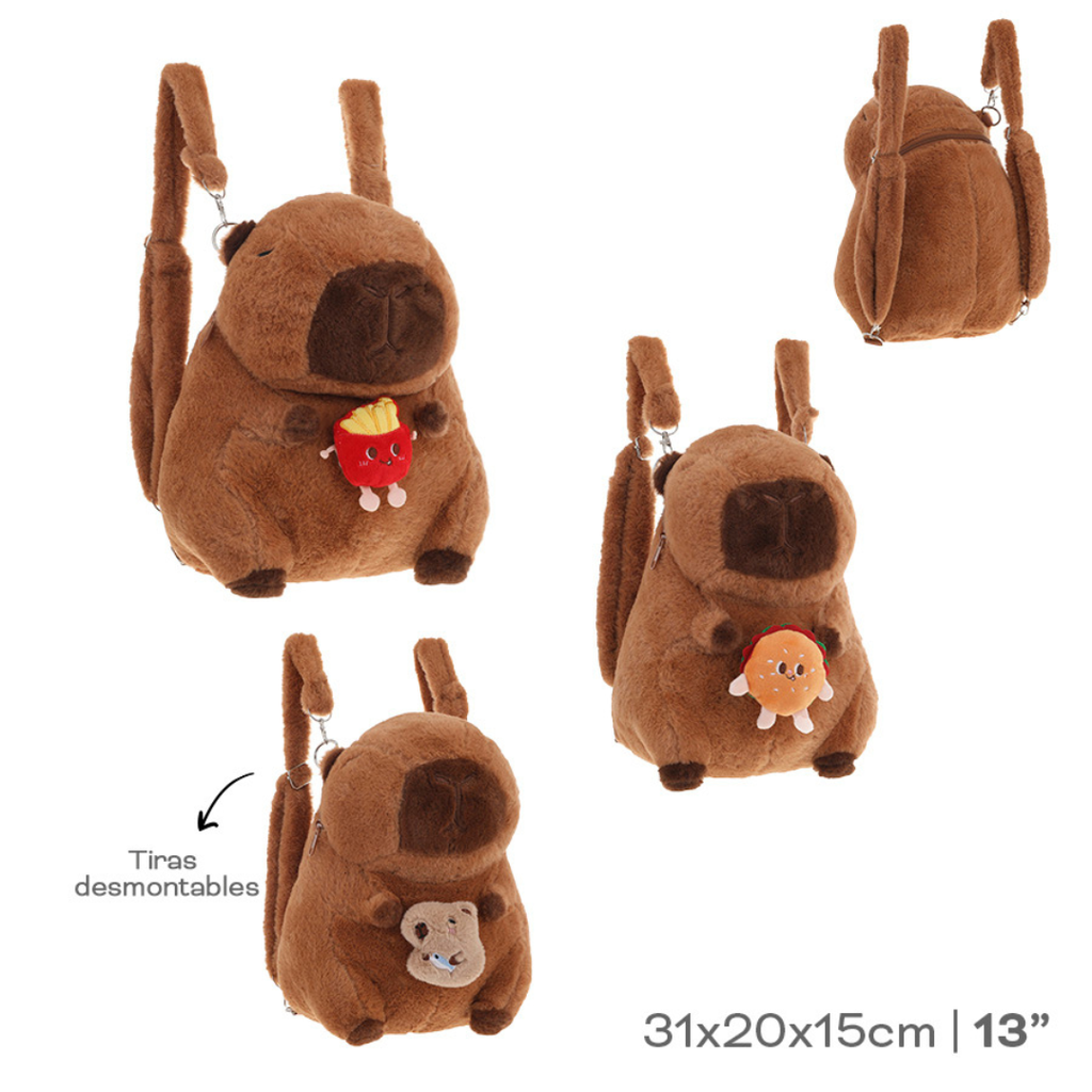 MOCHILA INFANTIL 53709 13" MARRON CON PAPAS