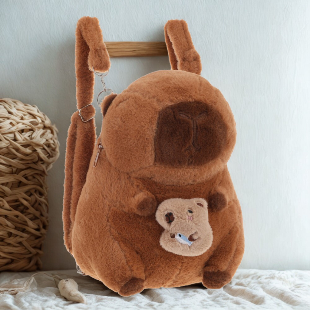 MOCHILA INFANTIL 53709 13" MARRON CON BEBE