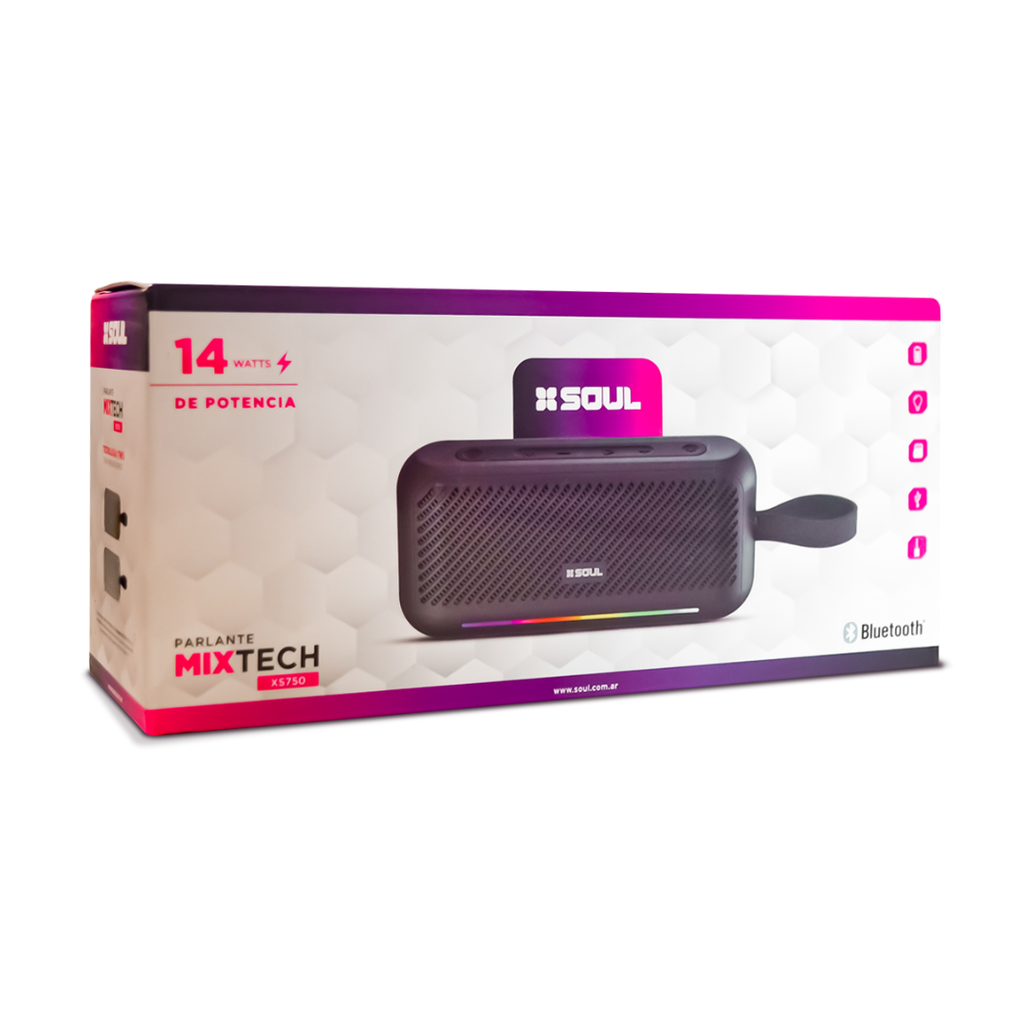 PARLANTE SOUL XS750 MIX TECH 14W LED NEGRO