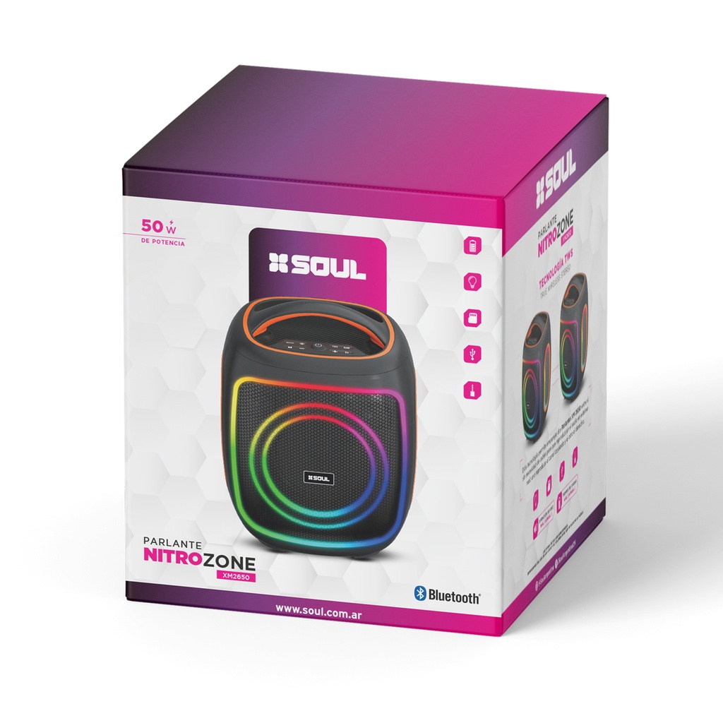 PARLANTE SOUL XM2750 NITRO MOOD 80W LED NEGRO (copia)