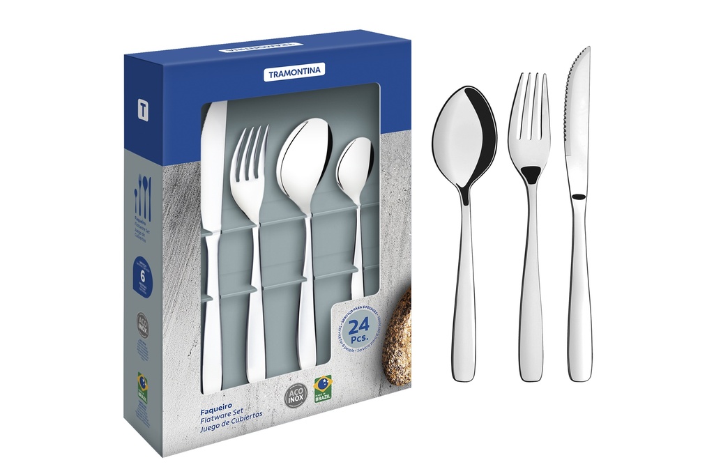 JUEGO DE CUBIERTOS TRAMONTINA 66960/004 AMAZONAS 24PZS