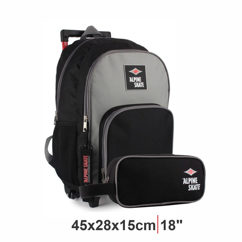 MOCHILA CARRO ALPINE SKATE 27350-B GRIS C/CARTUCHERA