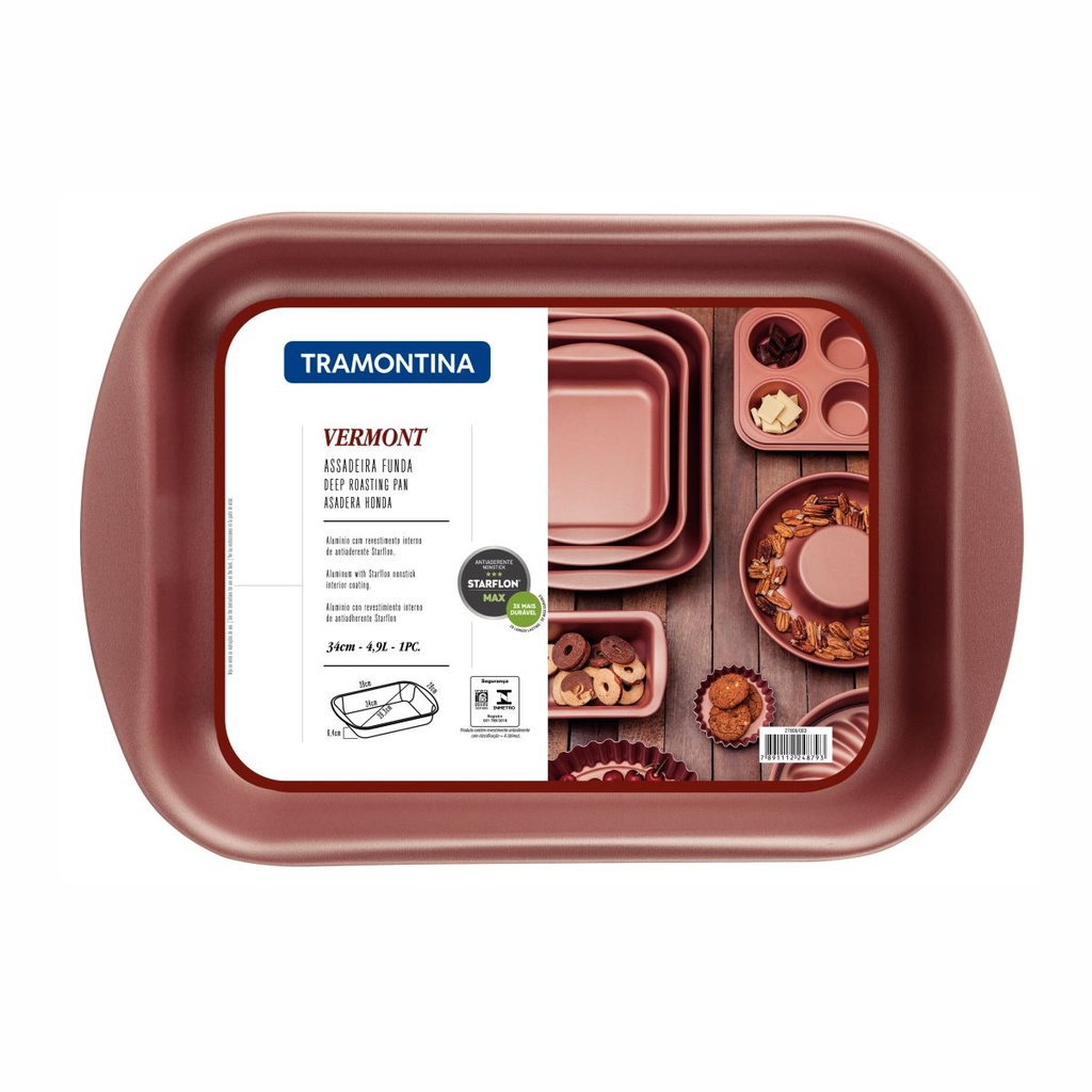 ASADERA TRAMONTINA 27806/003 VERMONT RECTANGULAR 34CM