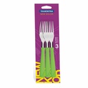 TENEDOR DE MESA TRAMONTINA 23162/320 NEW KOLOR 3PZS VERDE