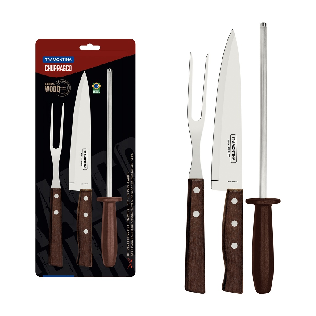 JUEGO P/ASADO TRAMONTINA 22299/055 TRADICIONAL 3PZS