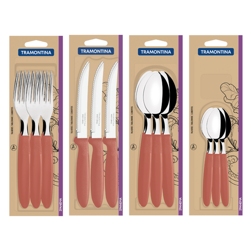 [086-00007] COMBO TRAMONTINA IPANEMA SALMON 24 PZS