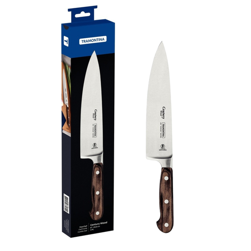 [086-31792] CUCHILLO CHEF TRAMONTINA 21541/198 CENTURY WOOD 8"