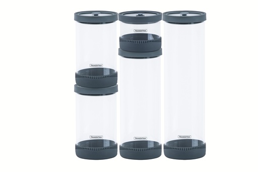 [086-85292] JUEGO DE CONTENEDORES TRAMONTINA 64220/760 PUREZZA 5 PZS VIDRIO