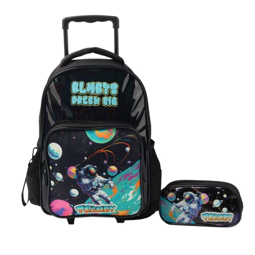 [199-87756] MOCHILA CARRO TRENDY 28775 15" NEGRO C/CARTUCHERA