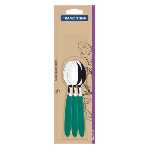 [086-67622] CUCHARA DE TE TRAMONTINA 23367/622 IPANEMA 6PZS VERDE