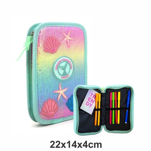 [199-68489] CARTUCHERA TRENDY 16848 AQUA SIMPLE